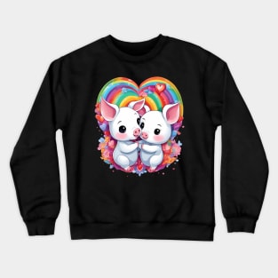 Love Rainbow Baby Pig Crewneck Sweatshirt